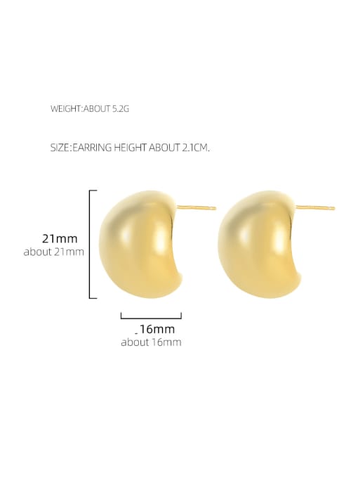 ES2542 [Gold] 925 Sterling Silver Geometric Minimalist Stud Earring
